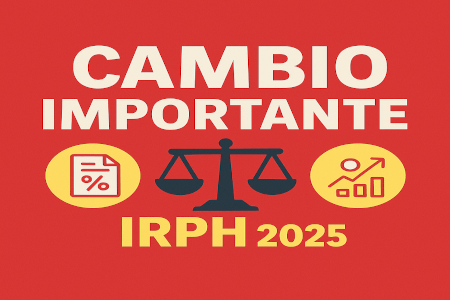 Aviso de cambio importante sobre el IRPH en 2025 con iconos jurídicos y mensaje destacado.