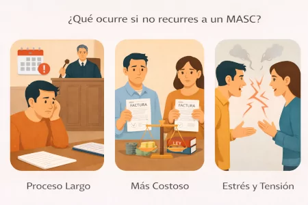 Ilustración sobre las consecuencias de no acudir a un método adecuado de solución de controversias antes de la vía judicial